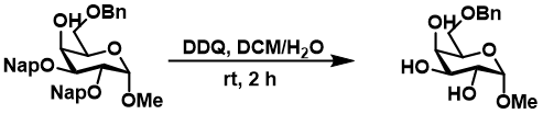 Figure 4: Selective deprotection of Nap group in the presence of Benzyl group.