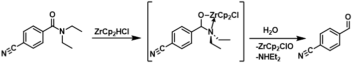 Chemoselective reduction of an amide in the presence of nitrile