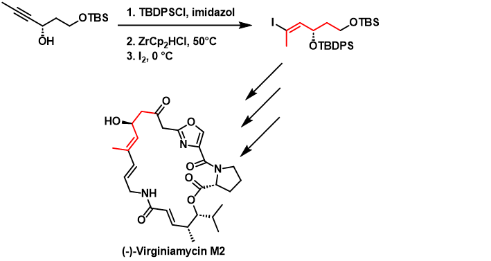 Application of Schwartz's reagent in the synthesis of (–)-Virginiamycin M2