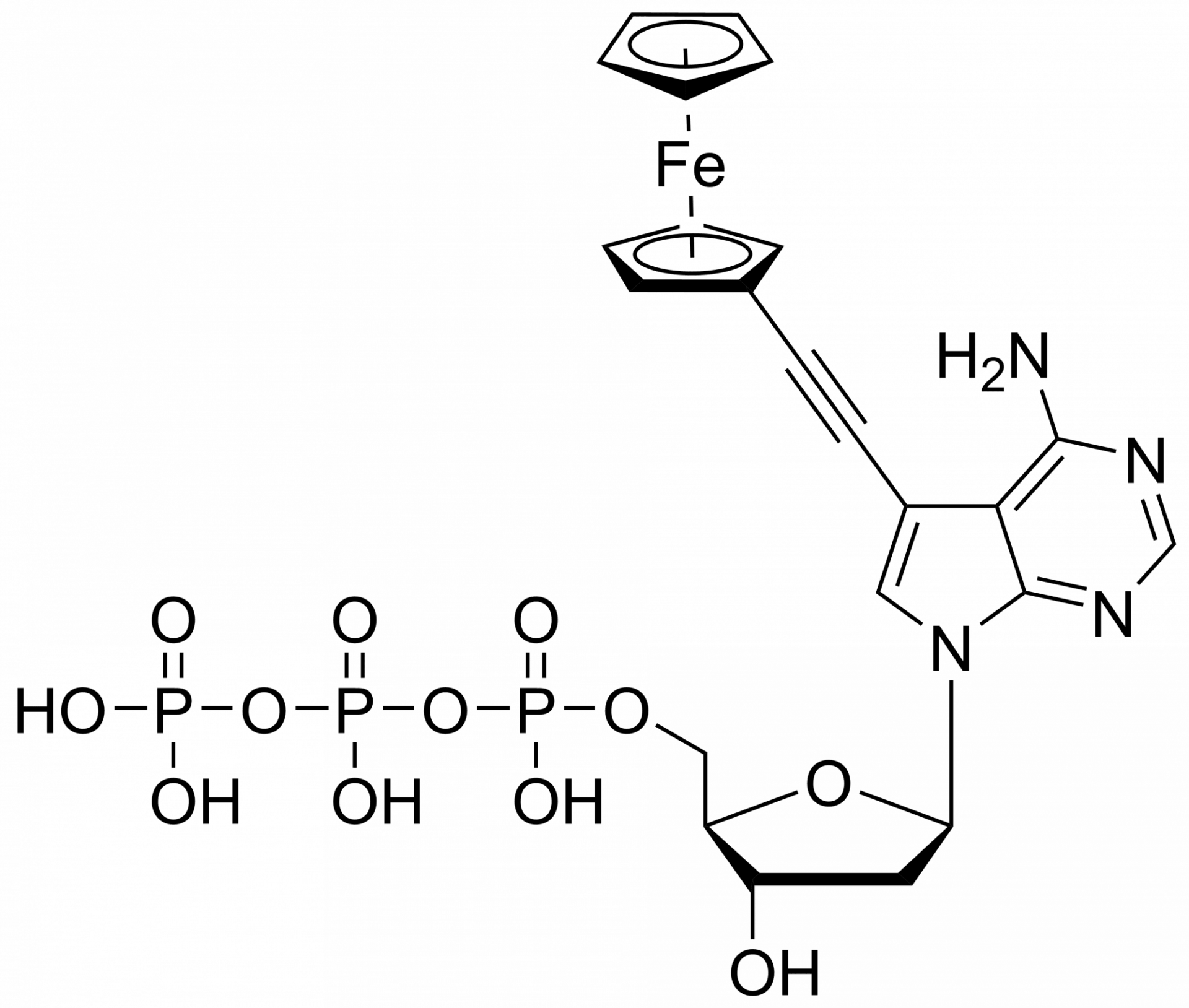 7-(Ferrocene-1-yl-ethynyl)-7-deaza-2′-deoxyadenosine triphosphate – CAS 1007229-83-5