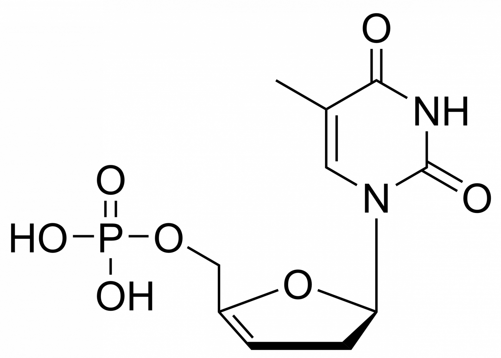 3′,4′-Didehydro-3′-deoxythymidinemonophosphate