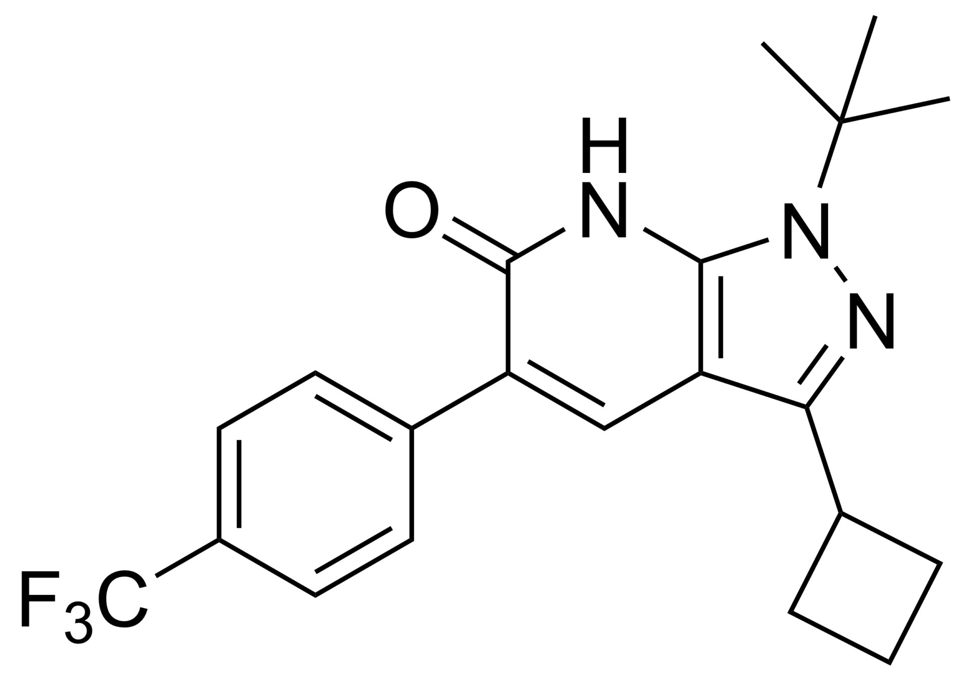 1-(tert-butyl)-3-cyclobutyl-5-(4-(trifluoromethyl)phenyl)-1,7-dihydro-6H-pyrazolo[3,4-b]pyridin-6-one